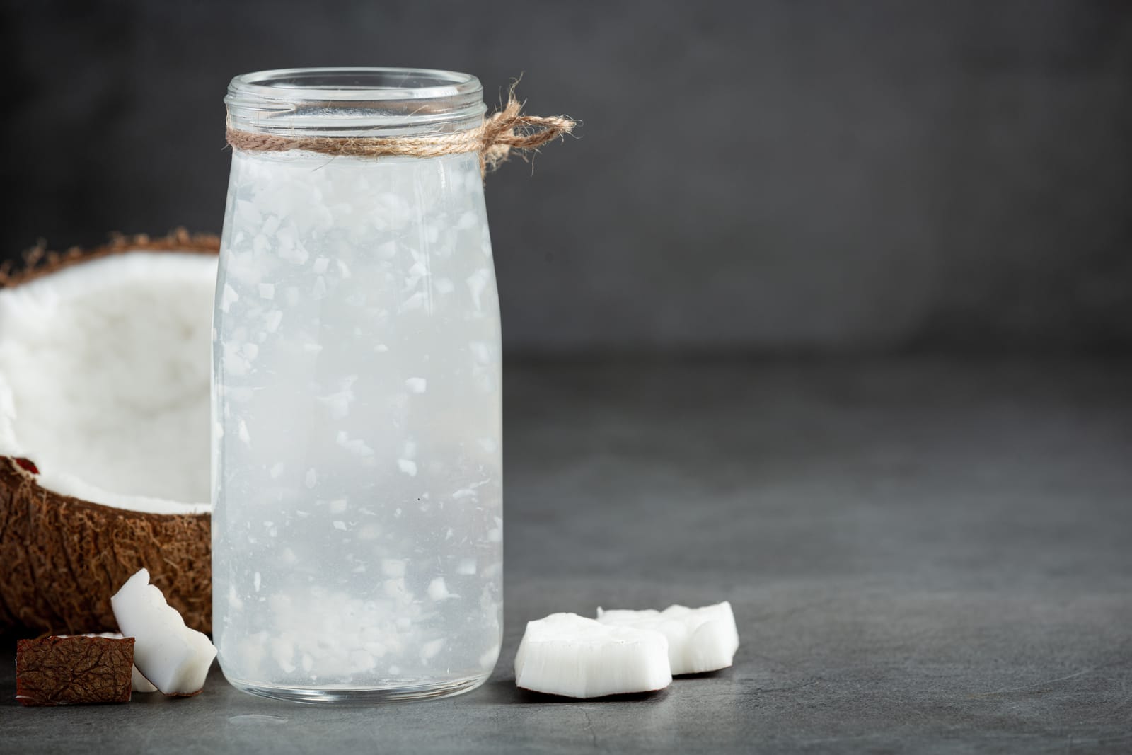 coconut water in jar