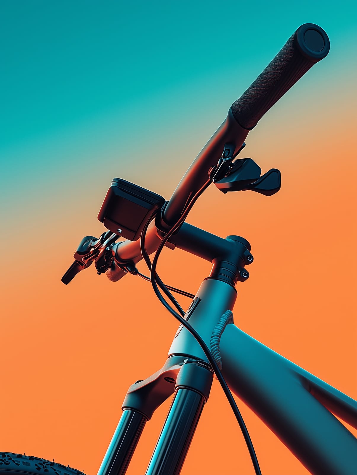 Bicycle Handlebars Close-Up